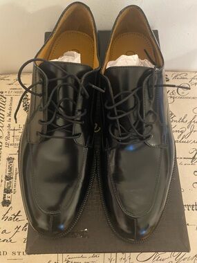 Cole haan Men's Black Leather Lace-Up Dress Shoes